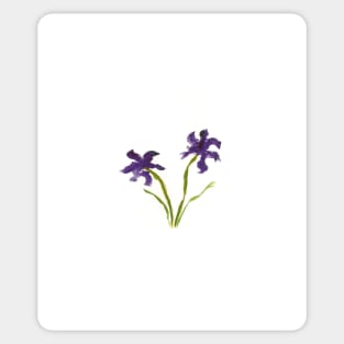 Purple Flowers on White Sticker